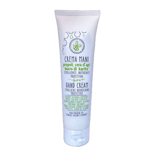 Crema mani emolliente con propoli, cera d’api e burro di karite' - tubetto da 100 ml